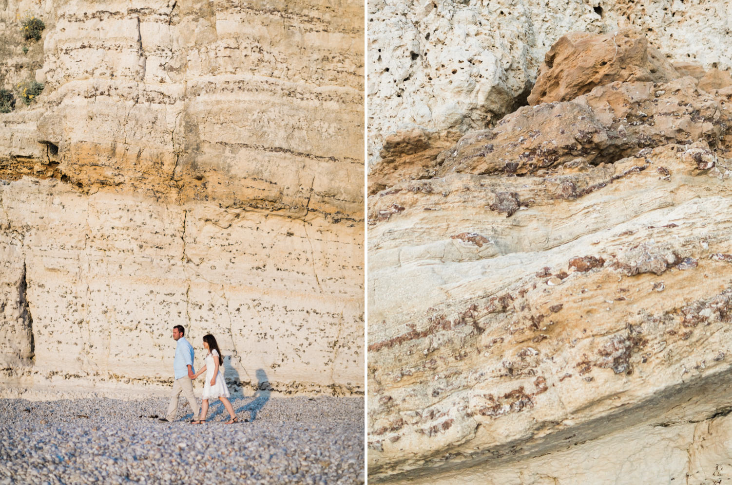 Séance engagement à Etretat en Normandie.